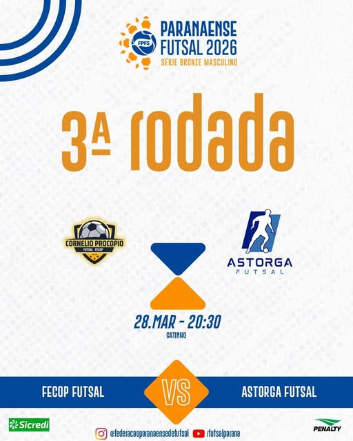 Fecop Futsal recebe Astorga neste sábado pela 3ª rodada do Paranaense Série Bronze